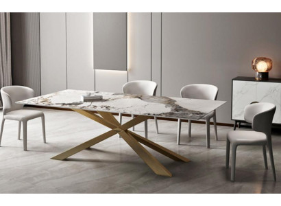 Design Wohn Tische Ess Zimmer 180x90cm Möbel Tisch Esstisch Edelstahl x beine