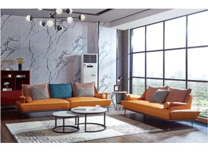 Italienische Polster Sitz Garnitur 4+2 Gruppe Leder Couch Modernes Sofa