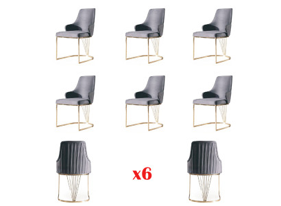 Gruppen 6x Stühle Sessel Lehn Polster Hotel Textil Neu Garnitur Stuhl Set Sets