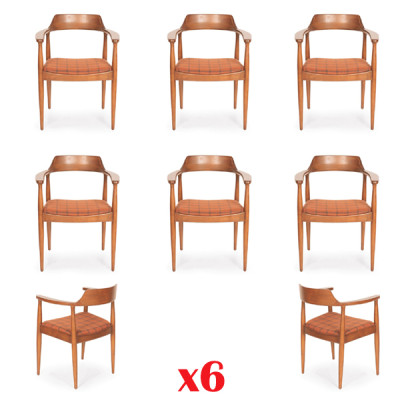 Set 6 Stühle Luxus Design Polster Massiv Holz Sitz Büro Esszimmer