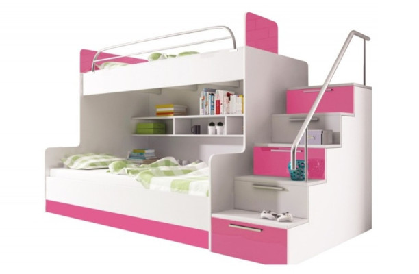 Etagen Bett Kinderzimmer Betten Hochbett Doppelstockbett Hochglanz Möbel Rosa