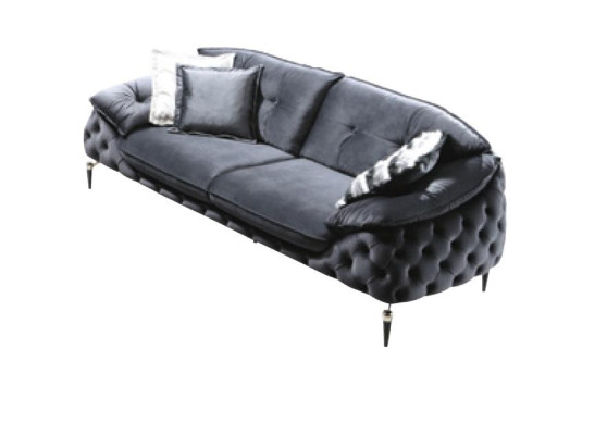 Couch Chesterfield mit Holz Textil Sofagarnitur 331 Sitz Set Polster