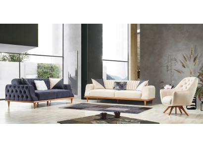 Sessel Beige 1 Sitzer Wohnzimmer Klassische Design Chesterfield