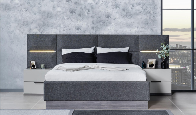 Schlafzimmer Set Möbel Bett 2x Nachttisch Kleiderschrank Möbel Komplett Set 5tlg