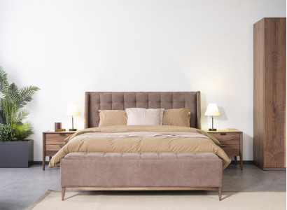 Bett Design Doppelbett Luxus Betten Polster Schlafzimmer Möbel Neu material holz