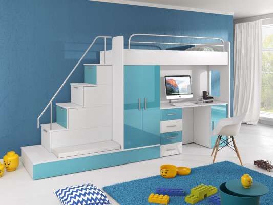 Jugendzimmer Doppelstockbett Etagenbett Kleiderschrank Schreibtisch RAJ 5