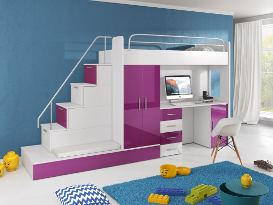 Jugendzimmer Doppelstockbett Etagenbett Kleiderschrank Schreibtisch RAJ 5