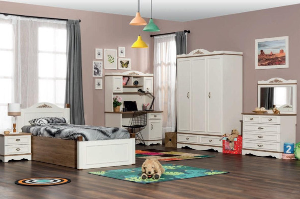 Kinderbett Kinderzimmer Bett Schlafzimmer Design Luxus Möbel Holz Jugendzimmer
