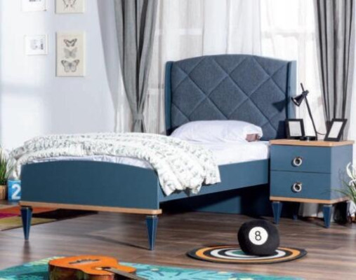 Blaues Kinderzimmer Set Bett Nachttisch Kleiderschrank Regal Schreibtisch Neu
