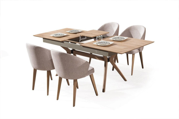 Luxus Esszimmer set Esstisch 4x Stühle Textil Essgruppe Modern Garnitur Neu