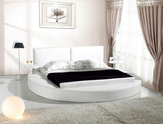 Rundes Bett Moderne Design Luxus Polster Rund Betten Textil Stoff