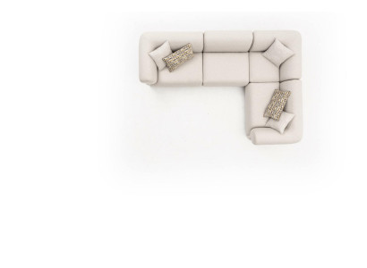 Sofa L-Form Beige Polstersofa Wohnzimmer Möbel Textil Modern Stil