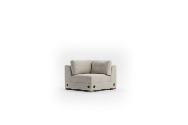 Ecksofa U-Form Grau Sofa Couch Luxus Design Möbel Wohnlandschaft Stoff