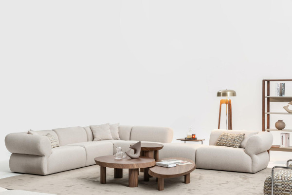 Gemütliches Ecksofa L-Form Beige Polstersofa Wohnlandschaft Couch Neu