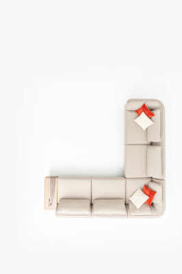 Ecksofa LForm Beige Wohnzimmer Design Couchen Möbel Polstersofa 317 x 312