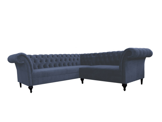 Chesterfield Ecksofa Eckcouch Designer Sofa Couch Samt Ledersofa SLIII Sofa №98