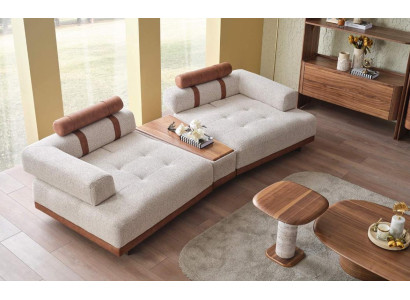 Moderne Beige Sofa 3 Sitz Luxus Wohnzimmer Möbel Design Dreisitzer Stil Big xxl
