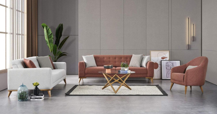 Wohnzimmer set Stilvoll Sofagarnitur 3+3+1 Sitzer Luxus Couchen Sofa Möbel