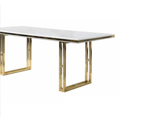Esszimmer Set Einrichtung Gold 8tlg. Garnitur Tisch 6x Stühle Kommode
