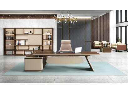 Design Eckschreibtisch Büro Einrichtung Chef Zimmer Möbel Tisch Büromöbel neu