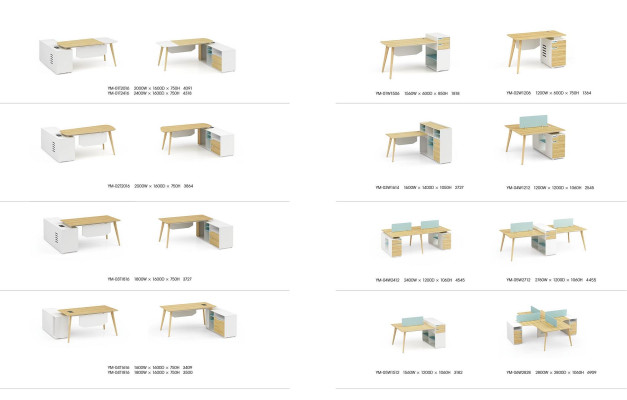 Büro Möbel Einrichtung Tische Holz Tisch 4 Arbeitsplätze Schreibtisch