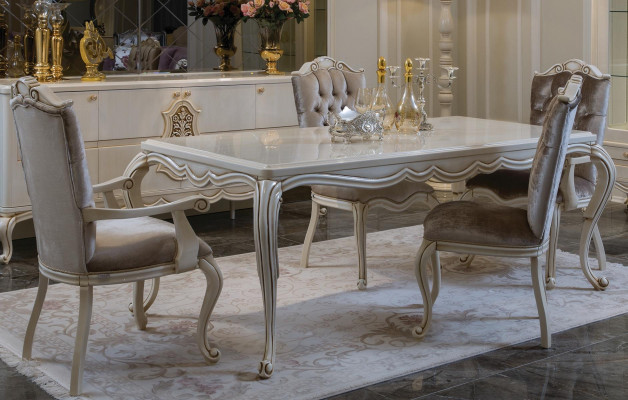 Klassischer 7-teiliger Stilvoller Stilvolle Esszimmergarnitu