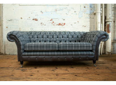 Chesterfield Sofa Dreisitzer Polster Design Couchen Sofas Garnitur Grau