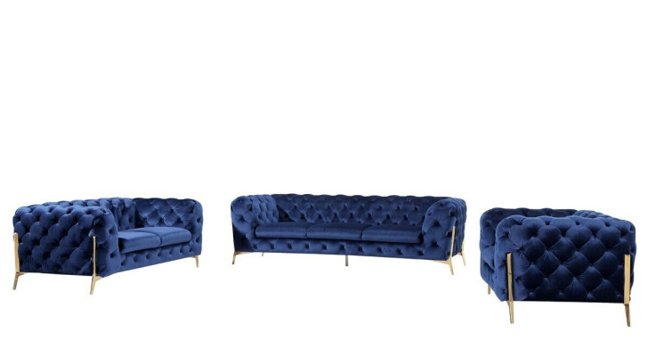 Luxus Hochwertige Sofa Couch Polster Sitz 3+2+1 Garnitur Deko Chesterfield