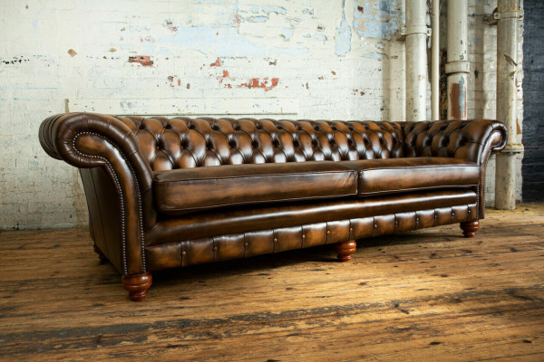 Chesterfield Sofa 4 Sitzer Wohnzimmer Couch Couchen Polster Sofas Neu XXL Big