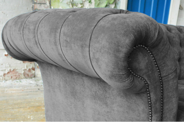 Dreisitzer Chesterfield Graue Couch Polster Sofas Moderne Couchen
