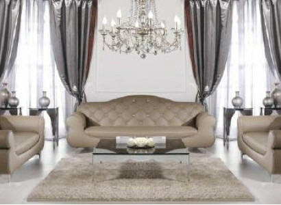 Beige Sofagarnitur Chesterfield Sofas Polster 3+1+1 Set Garnitur