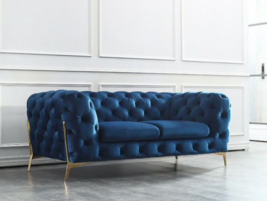 Luxus Textil Stoff Sofa Couch Polster Sitz 3+2 Garnitur Chesterfield Garnituren