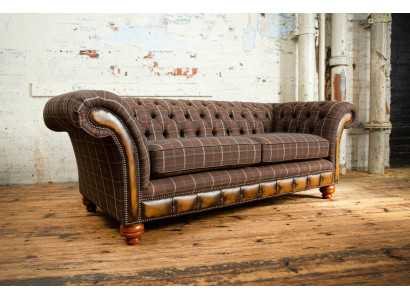 Klassisch Designer Braunes Sofa Dreisitzer Sitzer Chesterfield Stil Moderne Couch 