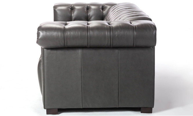 Designer Schwarzes Chesterfield Dreisitzer 3-Sitzer Wohnzimmer Couch