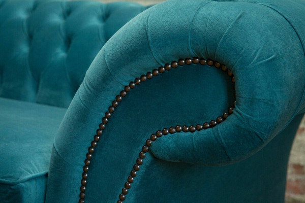 Türkis Chesterfield Couch Designer 3-Sitzer Luxus Wohnzimmer Sofa