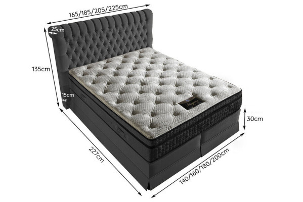 Graues Luxus Schlafzimmer Chesterfield Bett Polster Design Luxus Doppelbetten