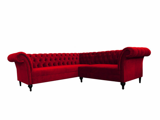 Designer Rotes Chesterfield Ecksofa Modern Eckcouch Designer Möbel