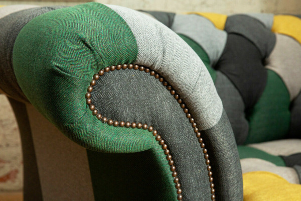 Bunter Chesterfield Einsitzer Moderner Wohnzimmer Sessel