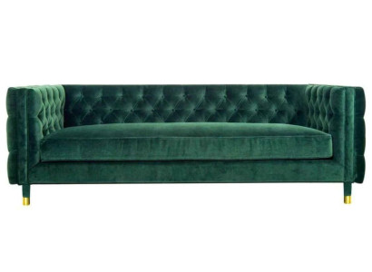 Chesterfield 4-Sitzer Sofa Luxus Design Möbel Textil Stoff Couchen Grün Sofas