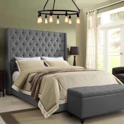 Klassisches Design Bett Polster Betten Textil 140x200cm Chesterfield Bett