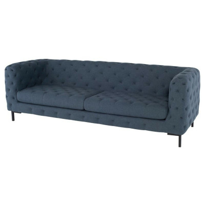 Grauer Moderner 3-Sitzer Chesterfield Wohnzimmer Stilvolle Couch 
