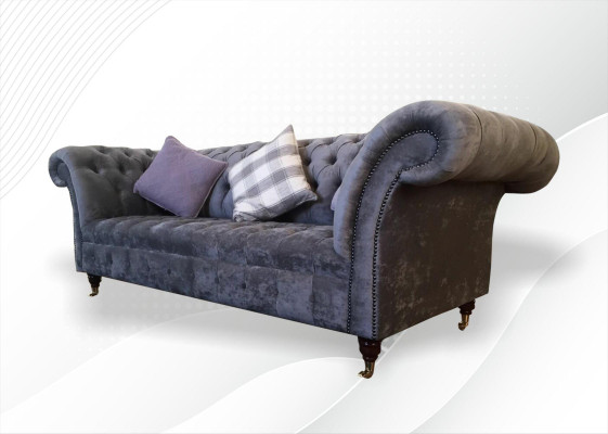 Chesterfield 3 Sitzer xxl Polster Sitz Couch Sofa Garnitur Big Couchen Graue Neu