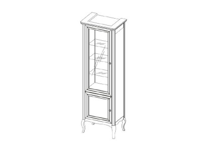 Schrank Echtes Holz Massivholz Klassische Vitrine Vitrinenschrank-Model PR-W 1-2
