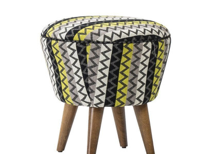 Bunter Hocker Puff Luxus Hocker Polstermöbel Sitzhocker Ottomane Brandneu