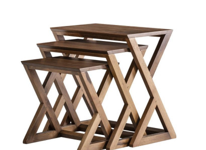 Beistelltisch Set Kaffetisch Couchtische Holzmöbel Wohnzimmer Braun Neu