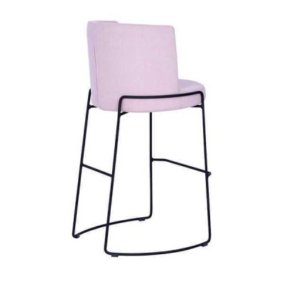 Modern Barhocker Stuhl Designer Textil Esszimmerstuhl Hocker Bar Rosa Neu