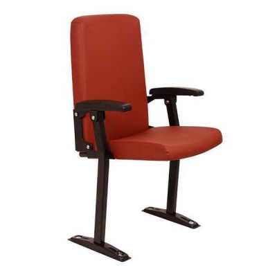 Sessel Sofa 1 Sitzer für Theater Design Luxus Rot Sessel Art Deco Textil Neu