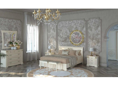 Bett Nachttisch Kommode 7 tlg. Schlafzimmer Set Design Luxus Schlafzimmer Massivholz