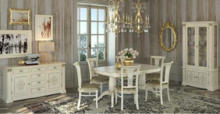Ess Gruppe Zimmer Stuhl Tische Set 4 Stühle + Tisch Möbel Massivholz Sitz Polster Neu