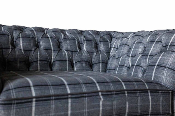 Chesterfield Sessel Couch 1 Sitzer Sofa Textil Stoff Couchen Polster Neu